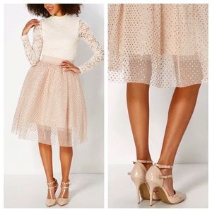 Gold polka dot tulle tutu skirt
